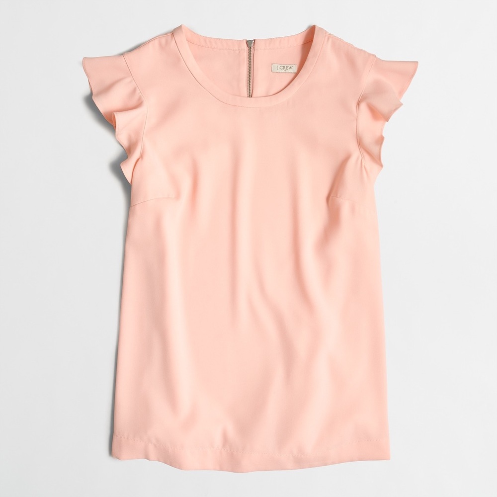 J. Crew Factory Flutter Sleeve Top (Maroon)